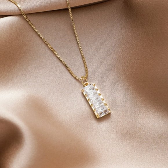 June Glow Jewelry - Baguette Necklace